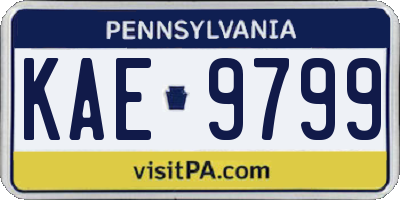 PA license plate KAE9799