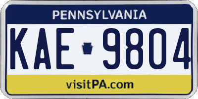 PA license plate KAE9804