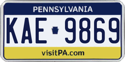 PA license plate KAE9869
