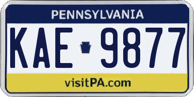 PA license plate KAE9877