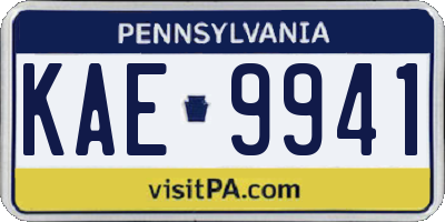 PA license plate KAE9941