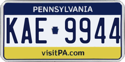 PA license plate KAE9944