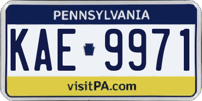 PA license plate KAE9971