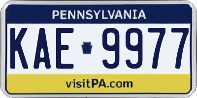PA license plate KAE9977