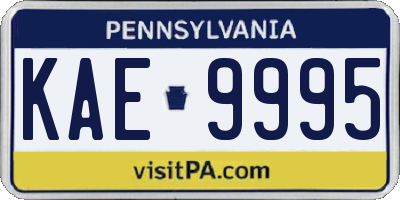 PA license plate KAE9995