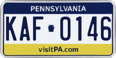 PA license plate KAF0146