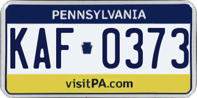 PA license plate KAF0373