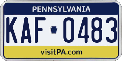 PA license plate KAF0483
