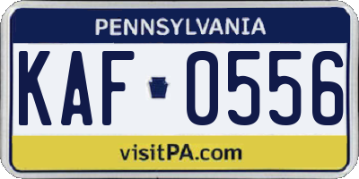 PA license plate KAF0556