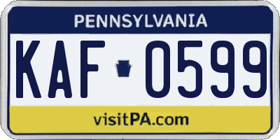 PA license plate KAF0599