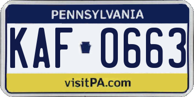 PA license plate KAF0663