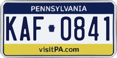 PA license plate KAF0841
