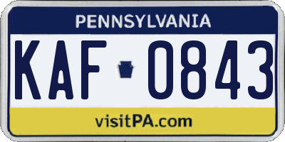 PA license plate KAF0843
