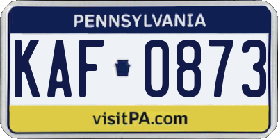 PA license plate KAF0873