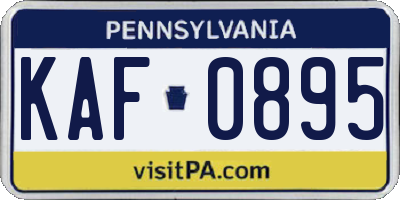 PA license plate KAF0895