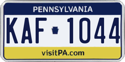 PA license plate KAF1044