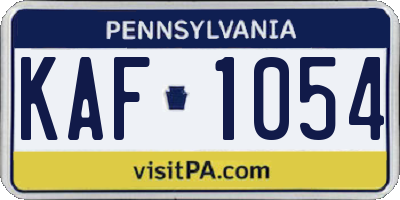 PA license plate KAF1054