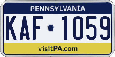 PA license plate KAF1059
