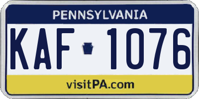 PA license plate KAF1076