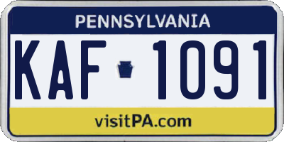 PA license plate KAF1091
