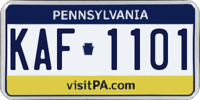 PA license plate KAF1101