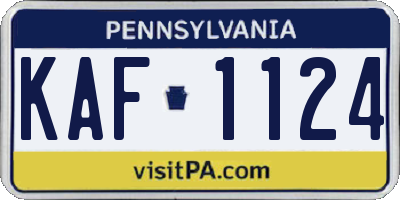 PA license plate KAF1124
