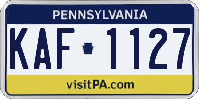 PA license plate KAF1127