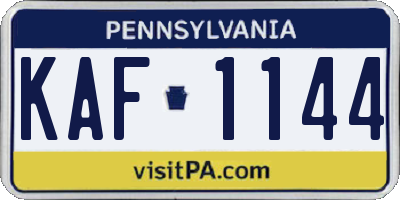 PA license plate KAF1144
