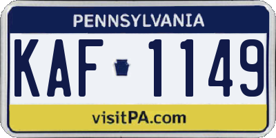 PA license plate KAF1149