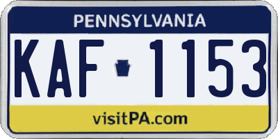 PA license plate KAF1153