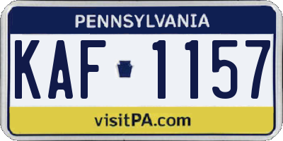 PA license plate KAF1157