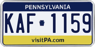 PA license plate KAF1159