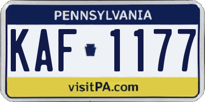 PA license plate KAF1177
