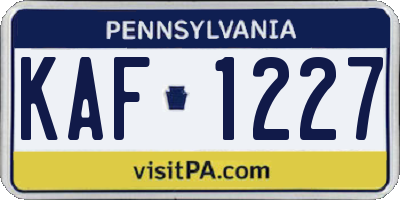 PA license plate KAF1227