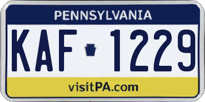 PA license plate KAF1229
