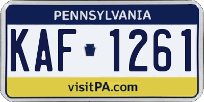 PA license plate KAF1261