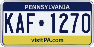 PA license plate KAF1270