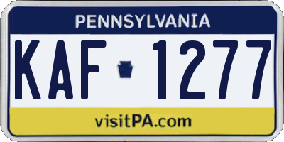 PA license plate KAF1277