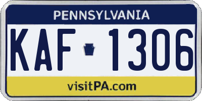 PA license plate KAF1306