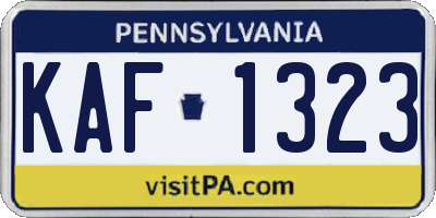 PA license plate KAF1323
