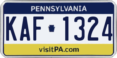 PA license plate KAF1324