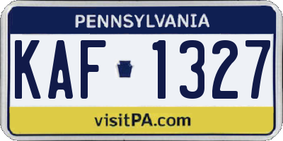 PA license plate KAF1327