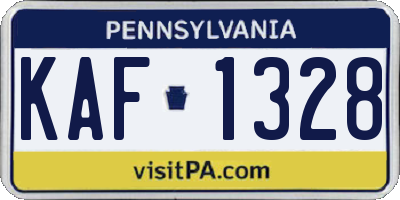 PA license plate KAF1328