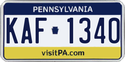 PA license plate KAF1340