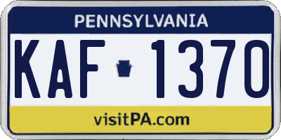 PA license plate KAF1370