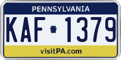 PA license plate KAF1379