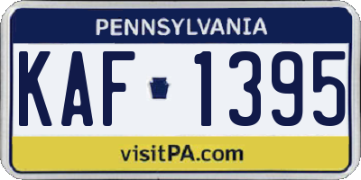 PA license plate KAF1395