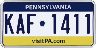PA license plate KAF1411