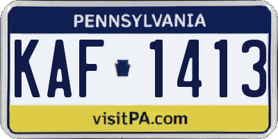 PA license plate KAF1413
