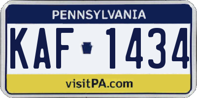 PA license plate KAF1434